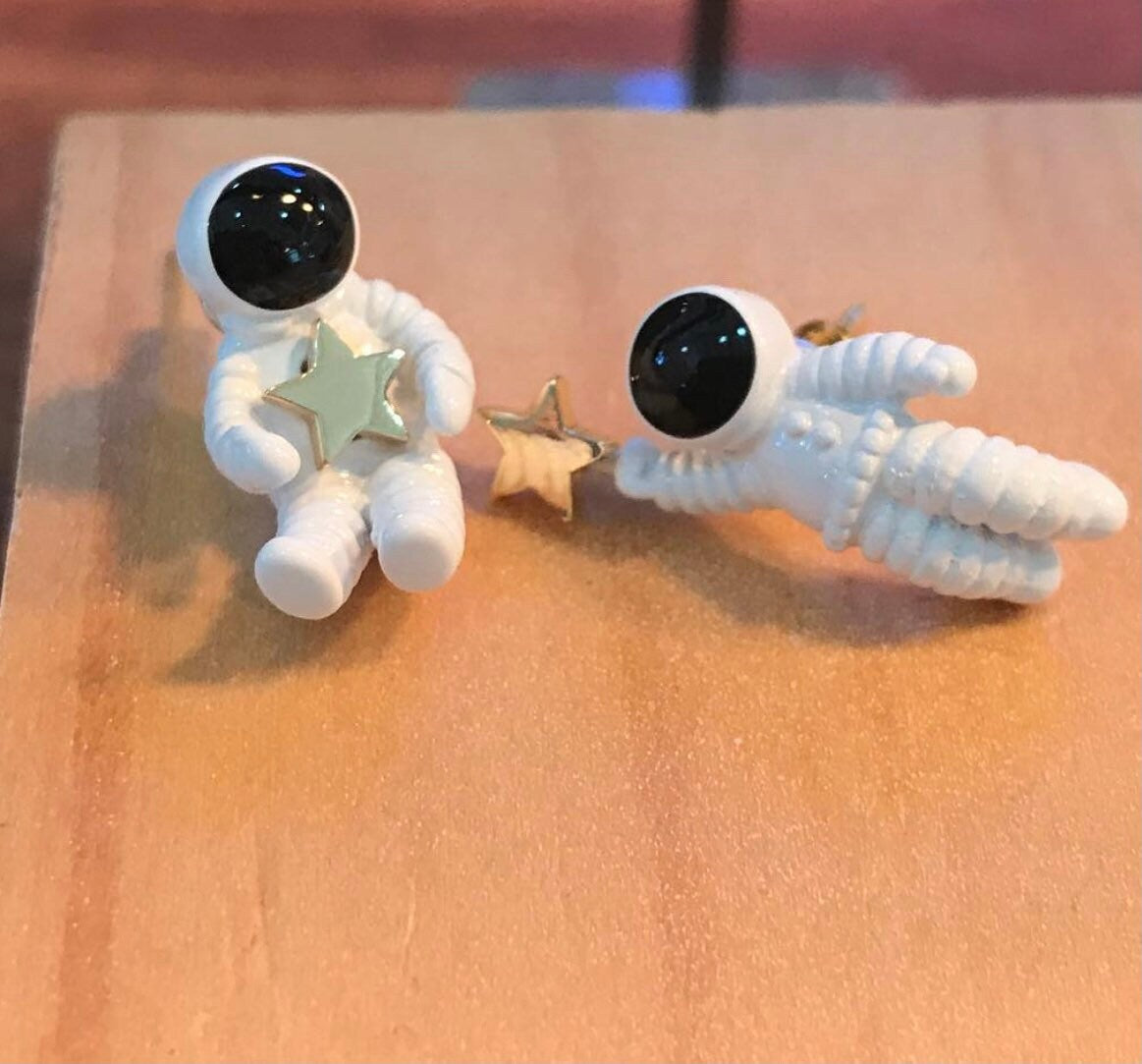 Astronaut Earrings, Cute Earrings, Women’s Stud Earrings, Space Earrings, Quirky Earrings, Astronaut Jewelry, Space Jewelry, Statement Studs