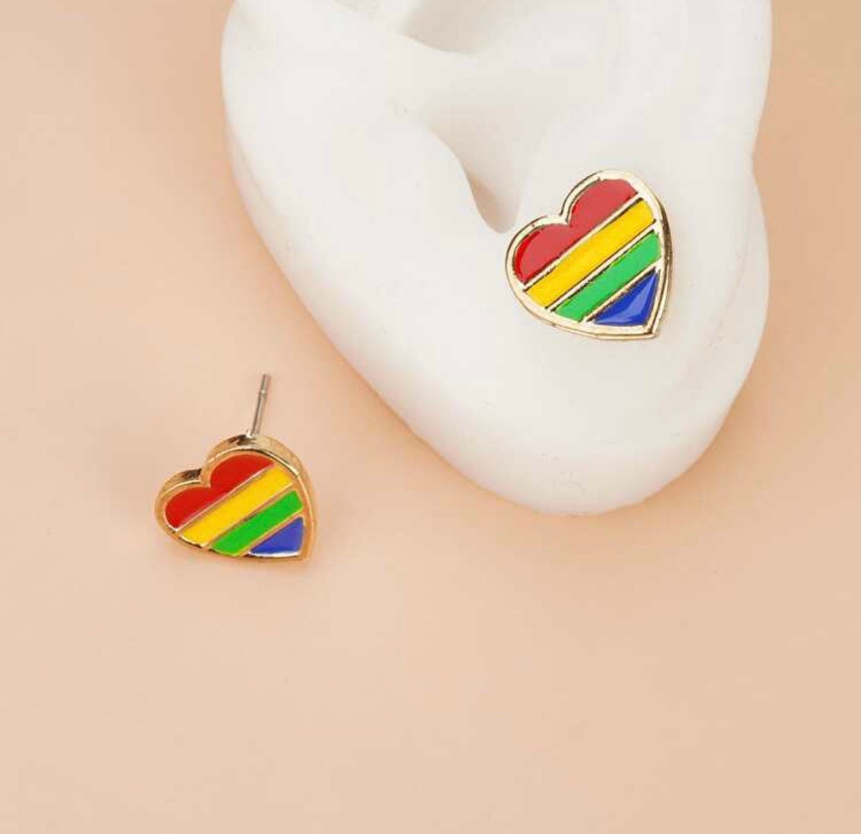 LGBT Earrings, Gay Pride, Rainbow Hearts, Trans Bisexual Pride, Marriage Equality, Gay Pride Gift, Women’s Men’s Jewelry Gift