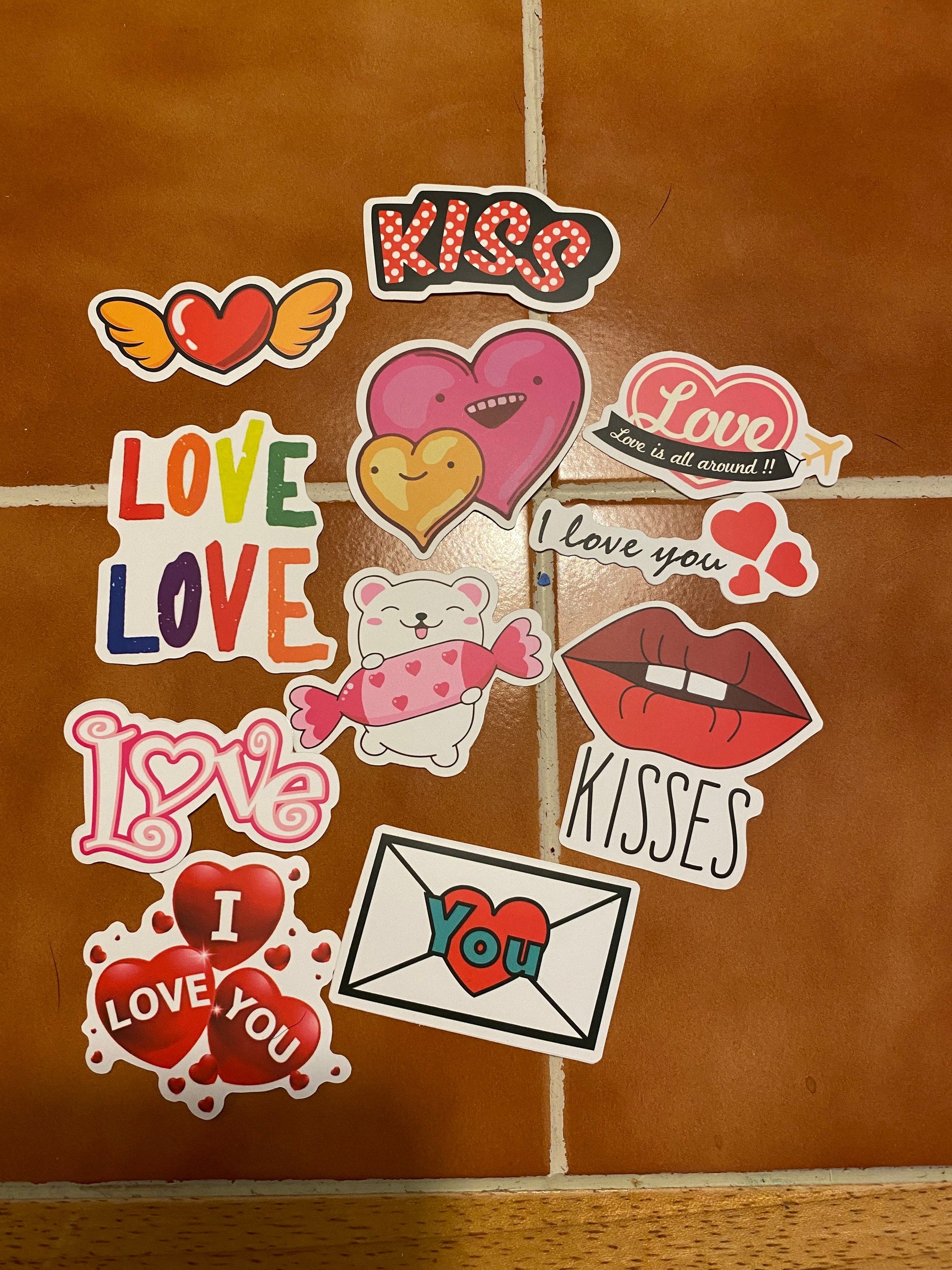 Valentine Stickers, Love, Kiss, I Love You, Craft, Scrapbooking, Anniv –  Ella's Adornments