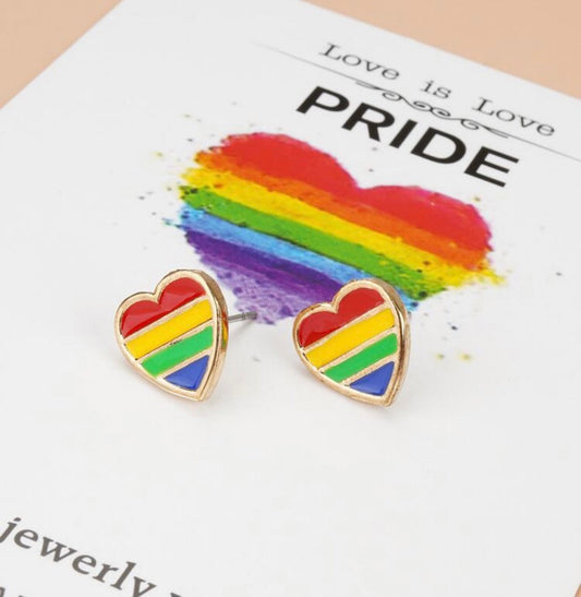 LGBT Earrings, Gay Pride, Rainbow Hearts, Trans Bisexual Pride, Marriage Equality, Gay Pride Gift, Women’s Men’s Jewelry Gift