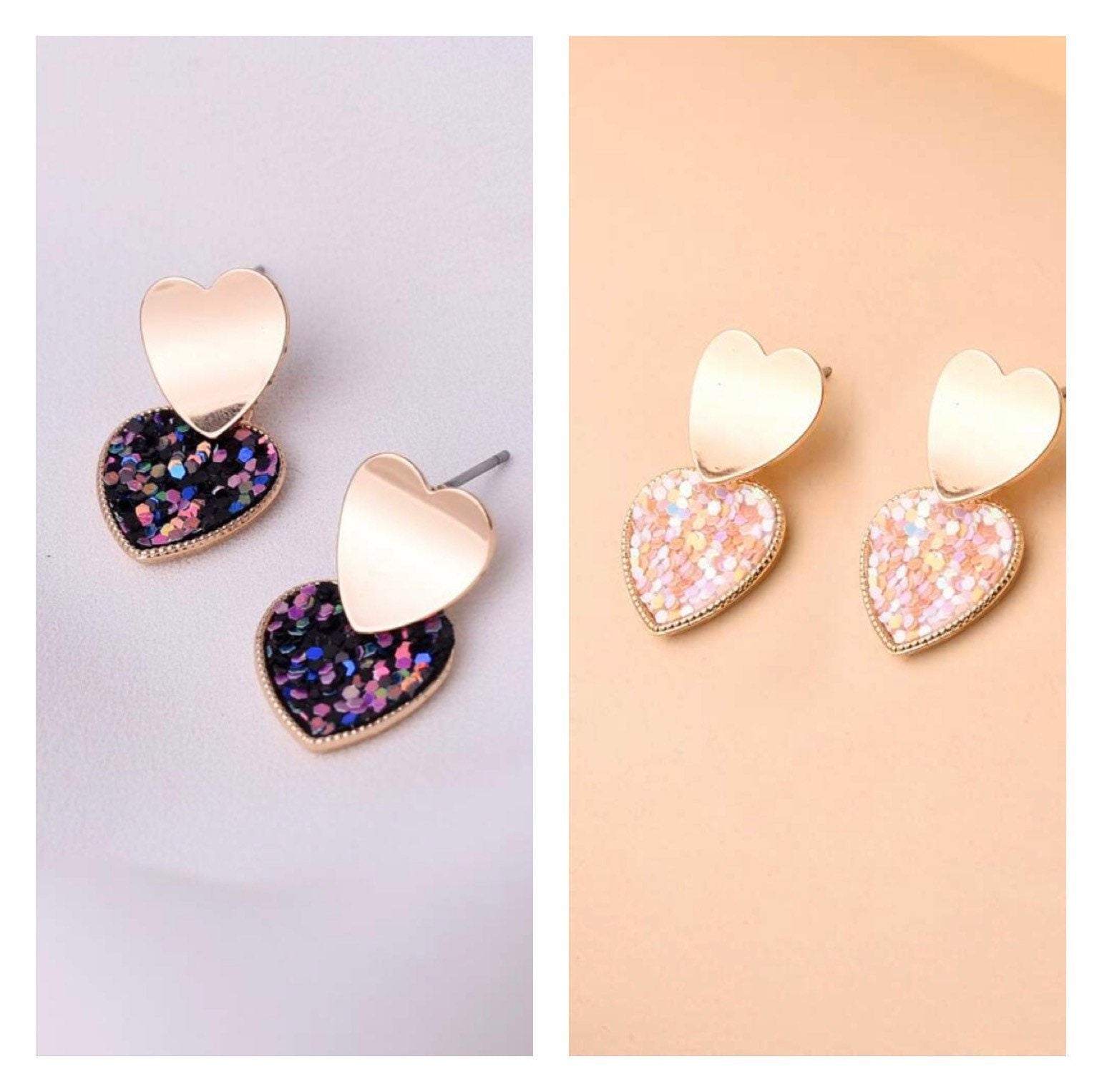 Pink Heart Drop Valentine' Day Earrings