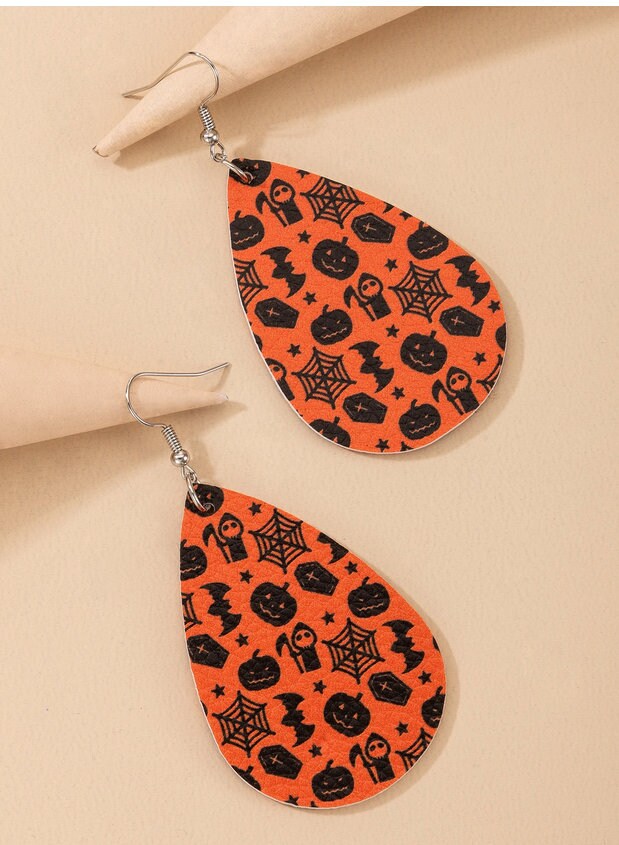 Halloween Water Drop Earrings - Cute Tear Drop Jewelry - Womens and Teens Earrings - Halloween Party - Costume Party