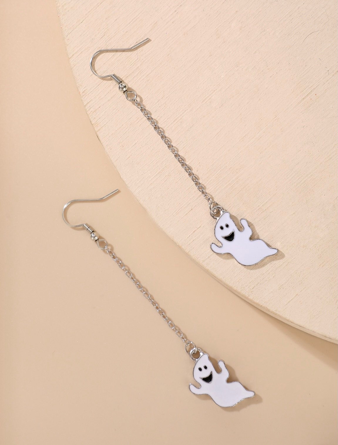 Cute Happy Ghost Dangle Earrings - Halloween Jewelry - Costume Accessory - Halloween Party Jewelry